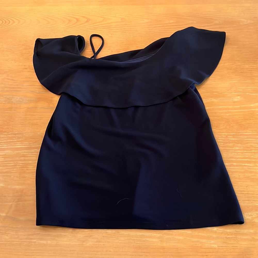 Banana republic one shoulder navy T